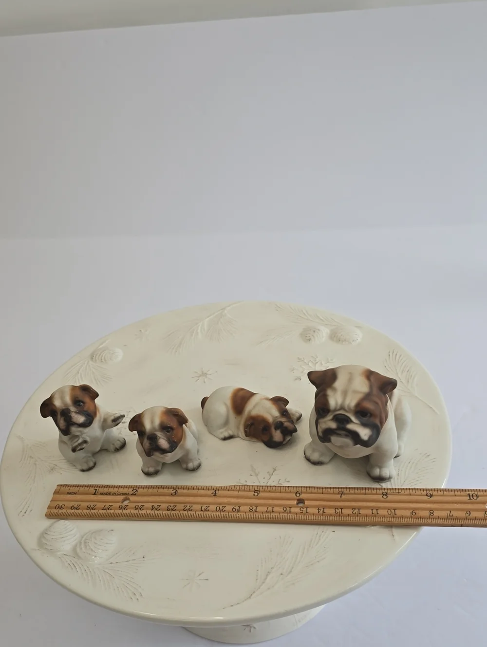 Vintage Harvey Knox  Set Of 4 House Global Art English Bulldog Figurines Japan